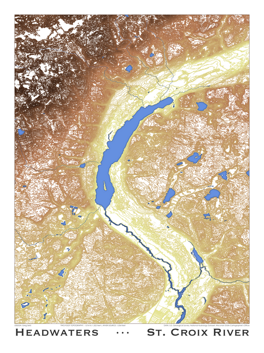 Headwaters Topographic Art Print