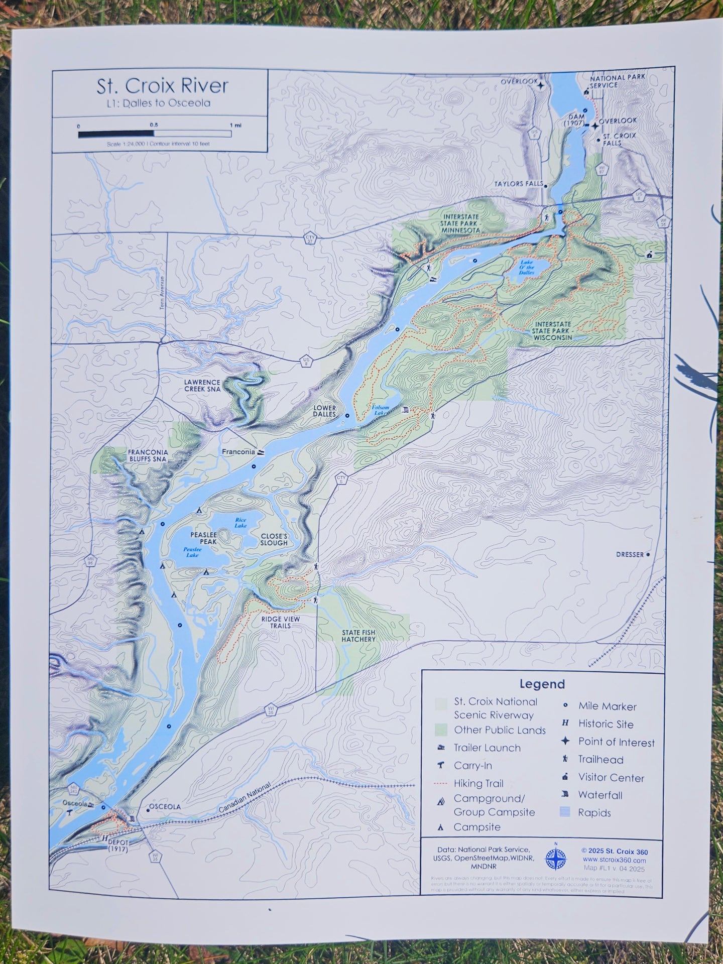 River Map: Dalles to Osceola