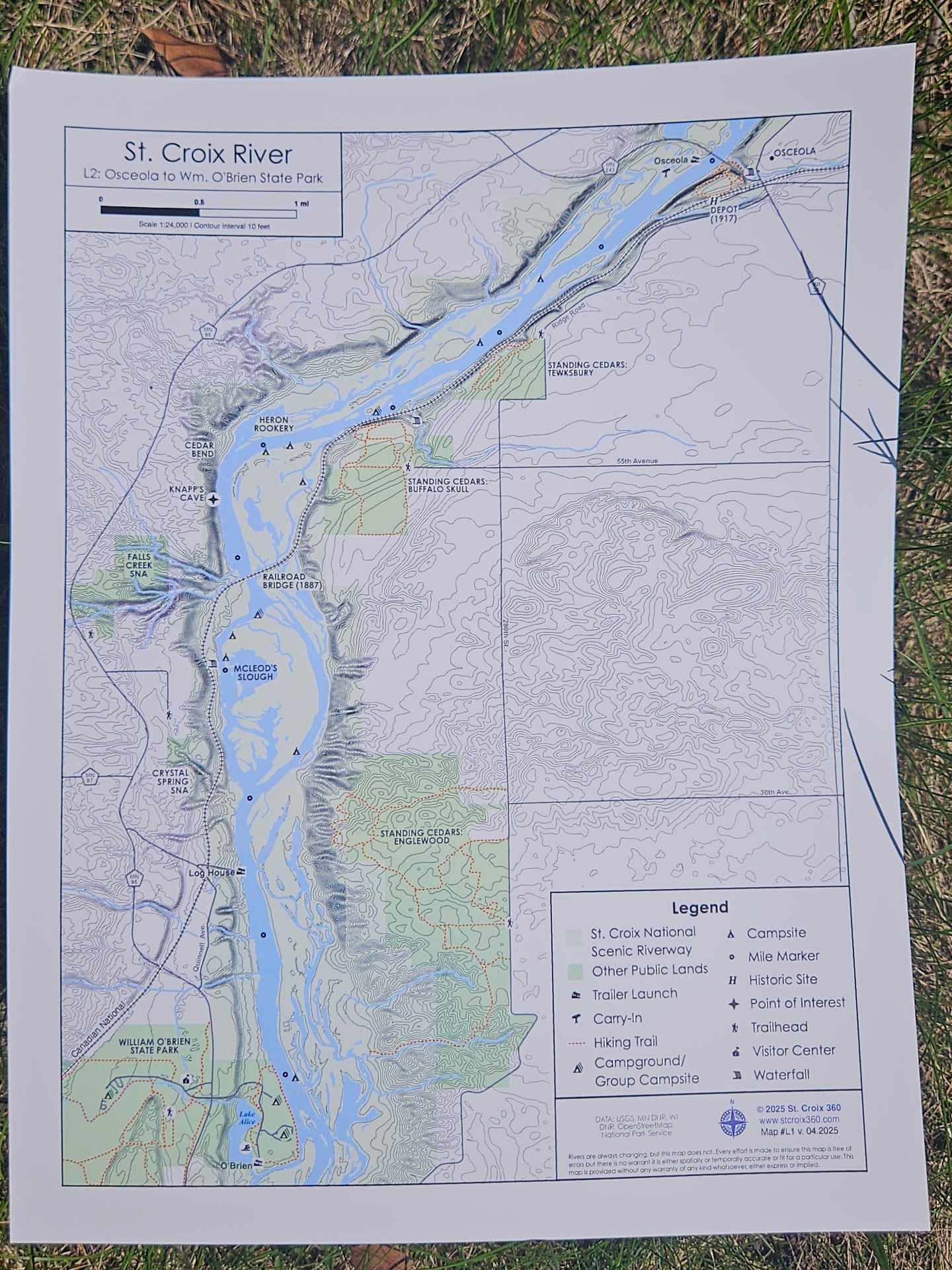 River Map: Osceola to Wm. O'Brien State Park