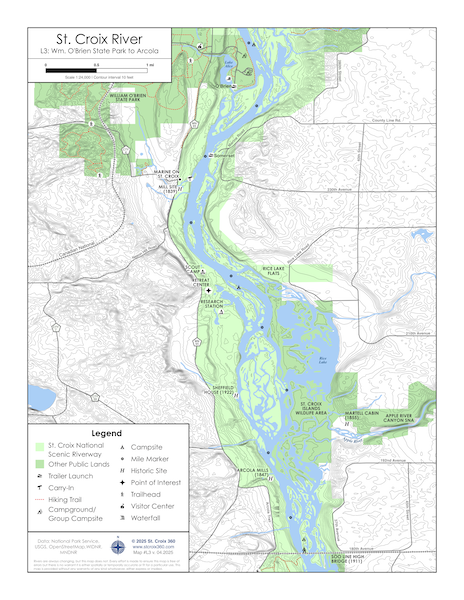 River Map: Wm. O'Brien State Park to Arcola
