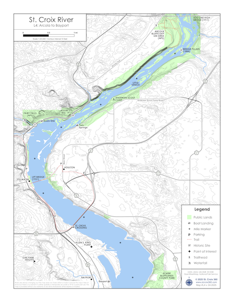 River Map: Arcola to Bayport