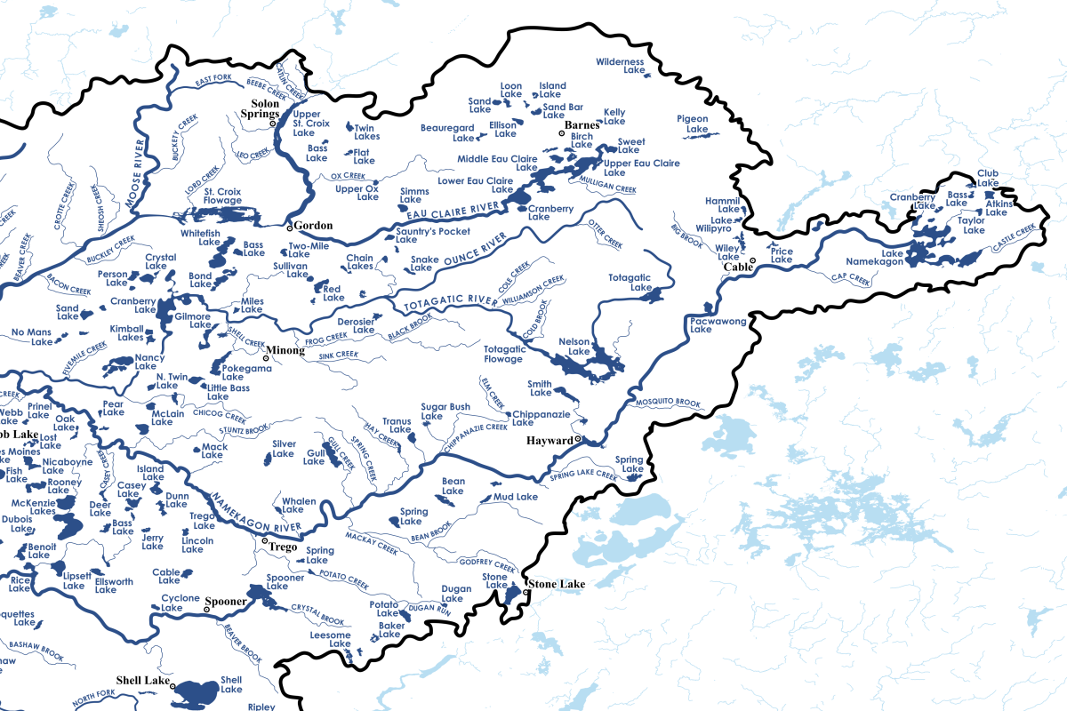 The St. Croix River Watershed Map (Framed)