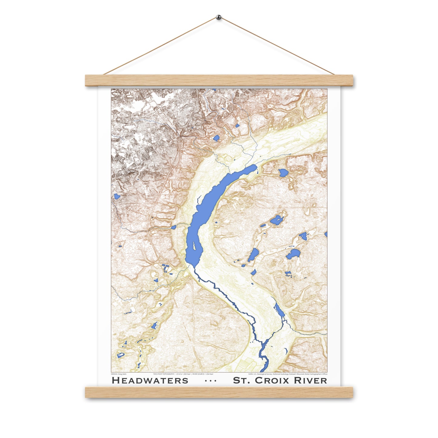 Headwaters Topographic Art with Hangers