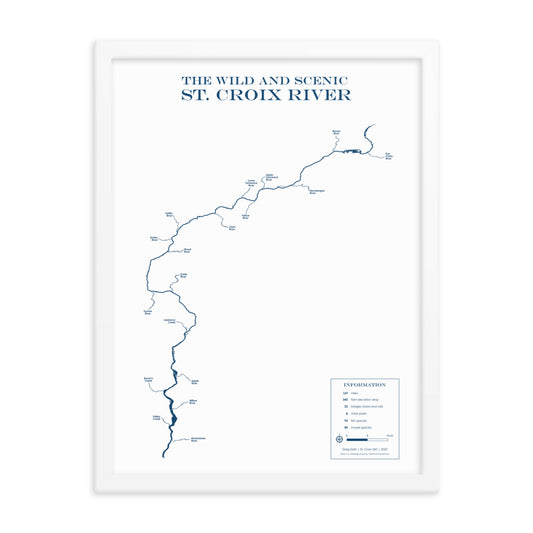 St. Croix River Framed Wall Map
