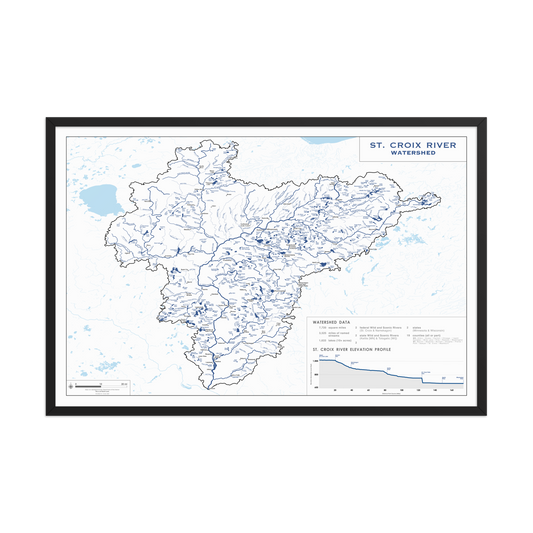The St. Croix River Watershed Map (Framed)