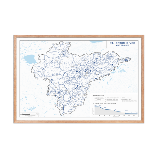 The St. Croix River Watershed Map (Framed)