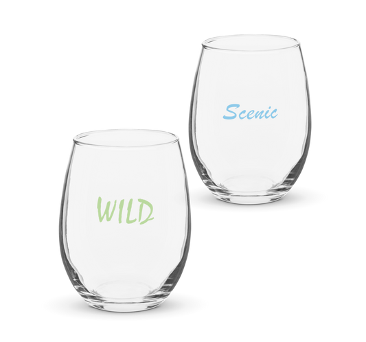 Wild and Scenic wine glasses