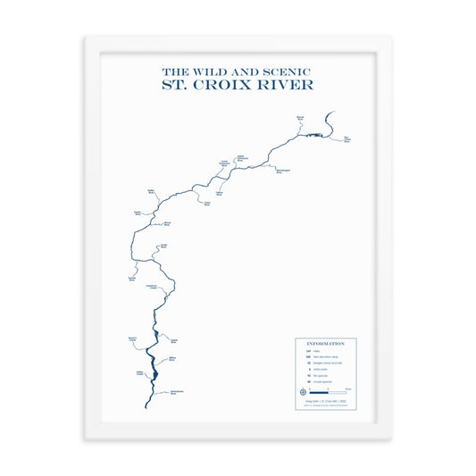 St. Croix River Framed Wall Map